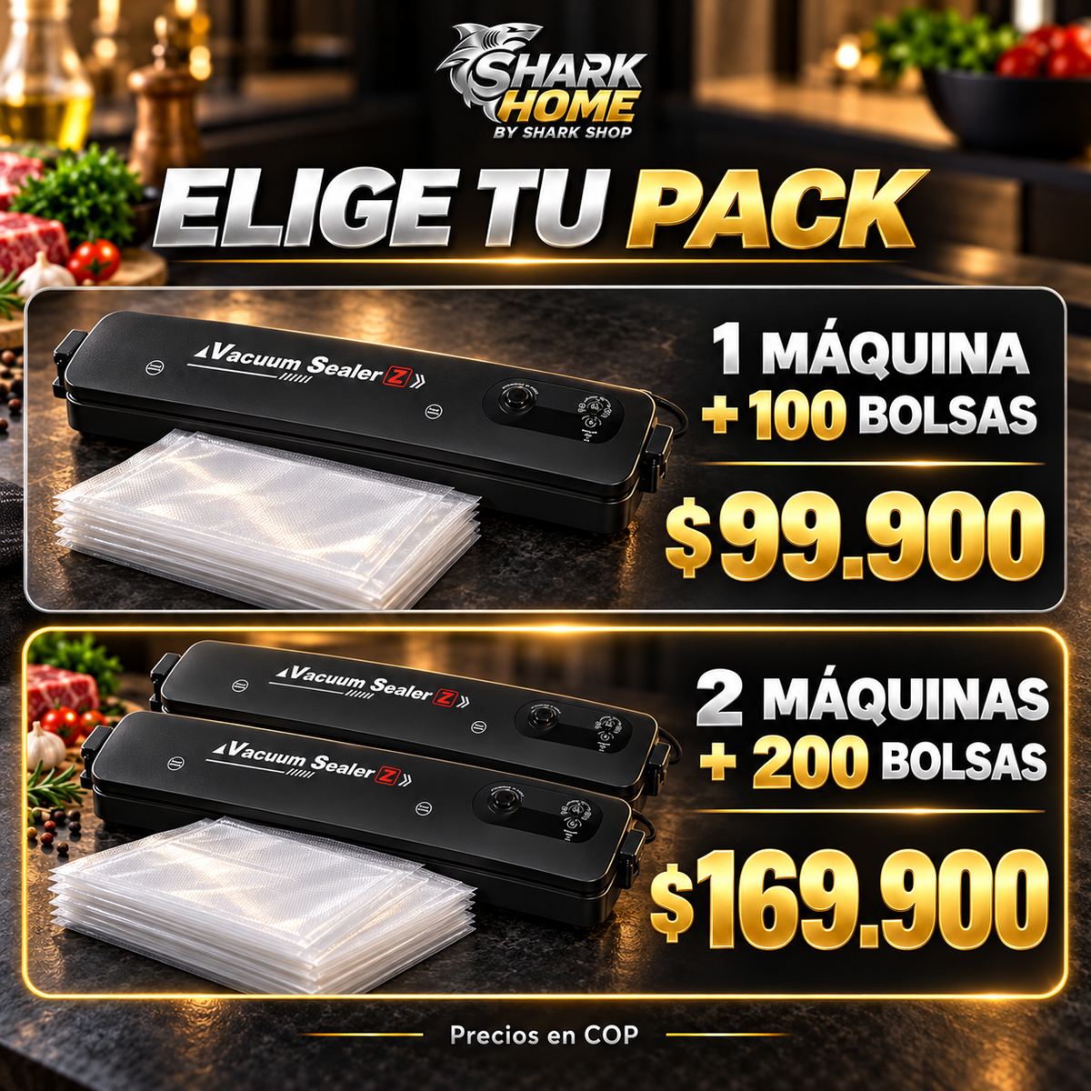 Selladora al Vacío FreshSeal® + 100 Bolsas