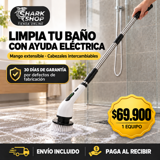 Cepillo Eléctrico Giratorio 9 en 1 con mango extensible
