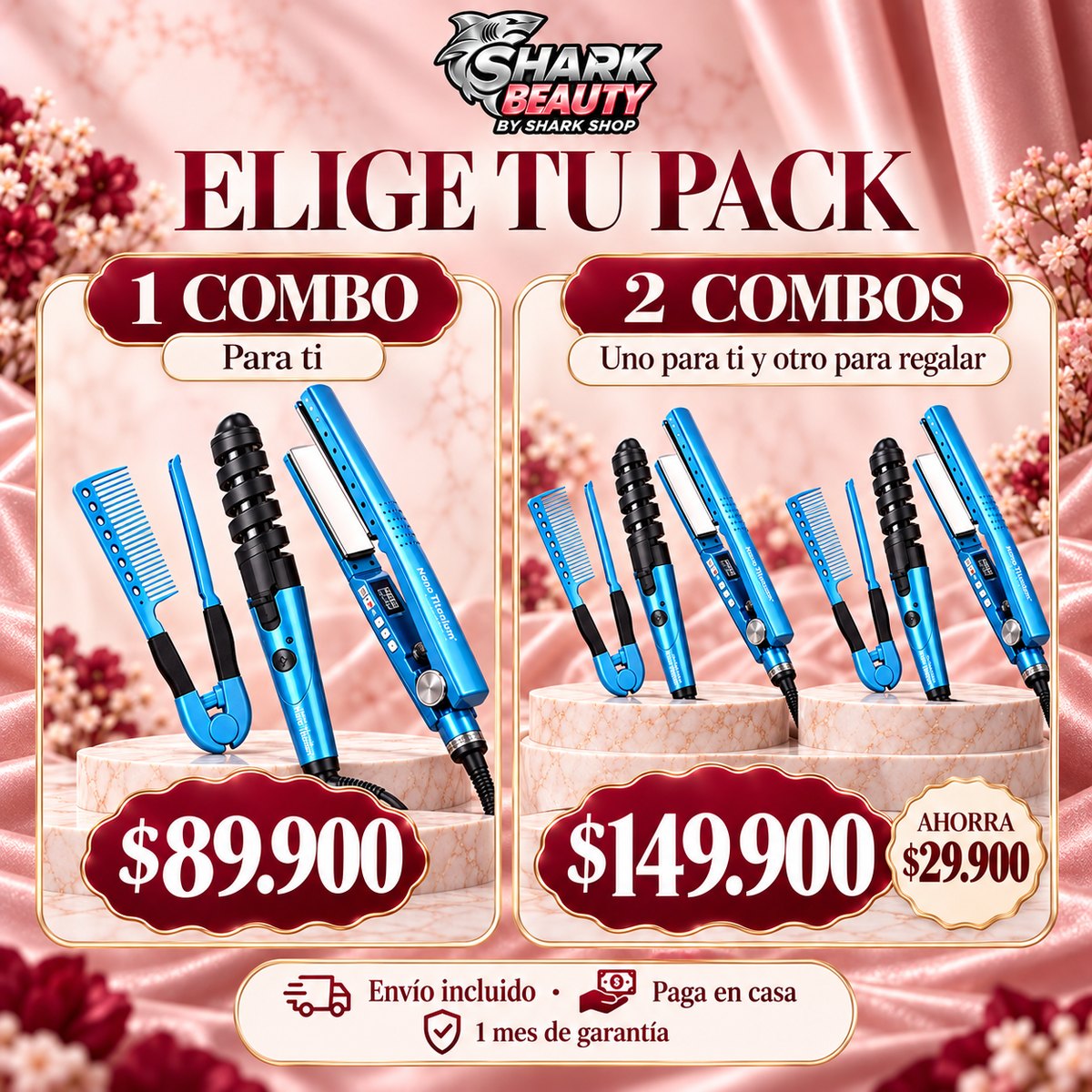 Combo BellaStyle®: Plancha Digital + Rizador + Peine