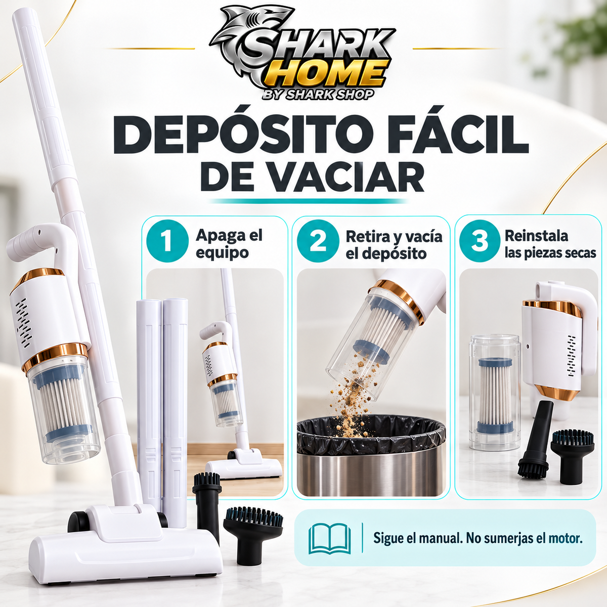 Aspiradora Inalámbrica 2 en 1 para Hogar y Carro