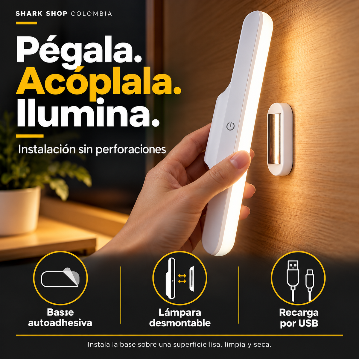 Lámpara LED Magnética Recargable