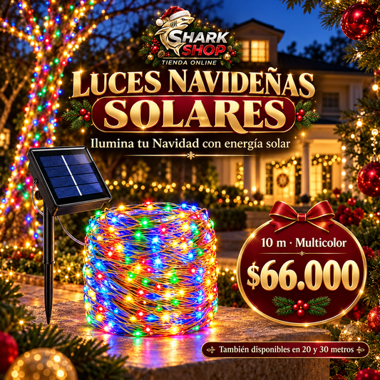 Luces Navideñas Solares LED · 10, 20 y 30 metros