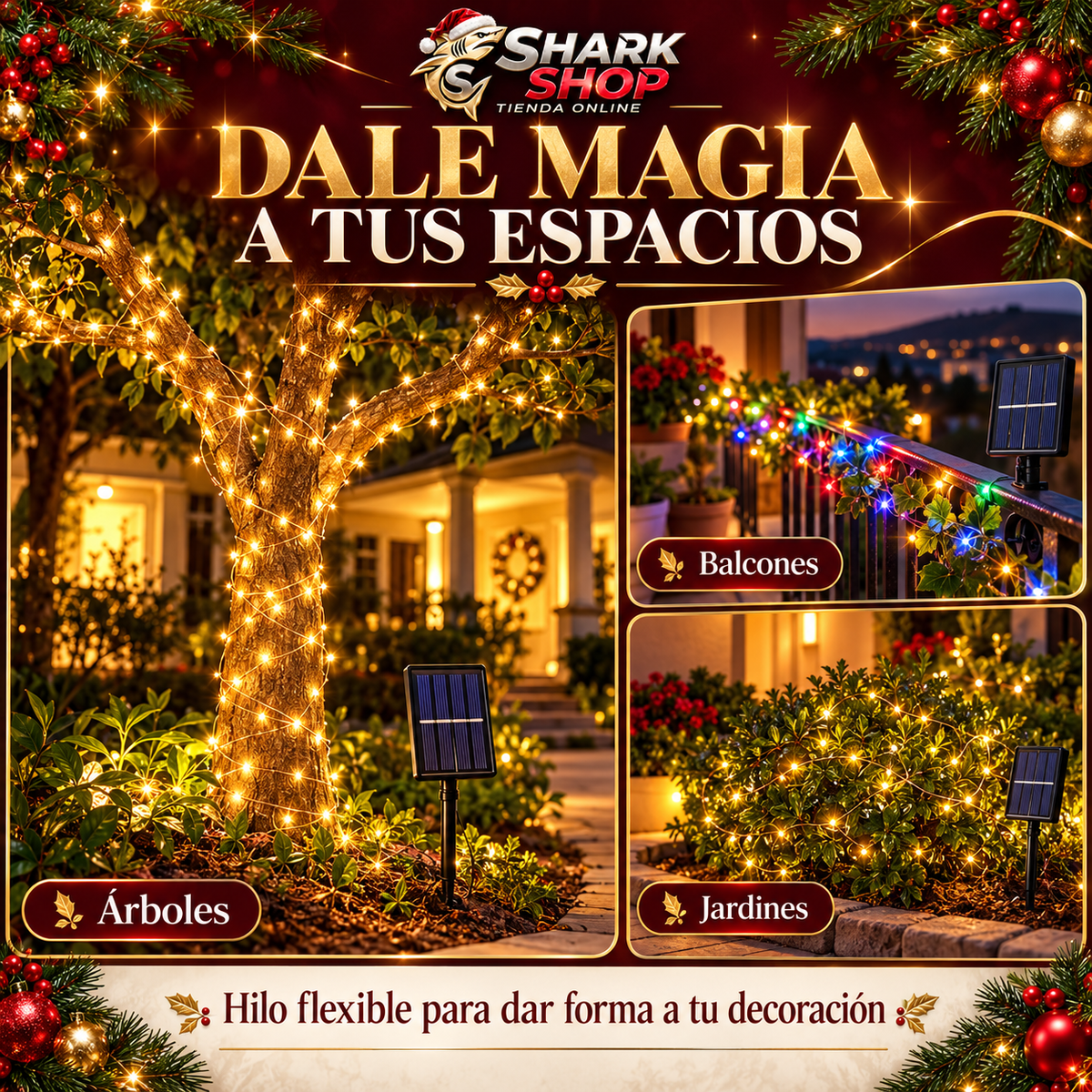 Luces Navideñas Solares LED · 10, 20 y 30 metros