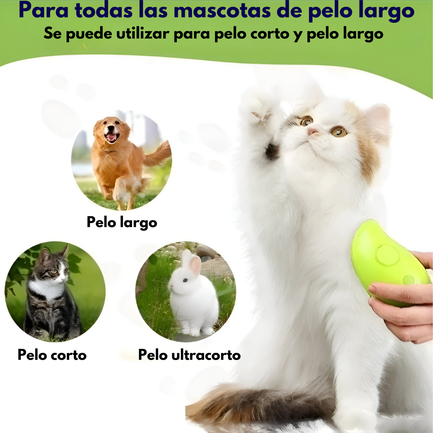 BRUSH PRO®️ Cepillo vaporizador para perros y gatos