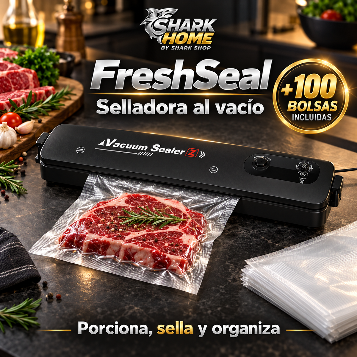 Selladora al Vacío FreshSeal®  + 100 Bolsas